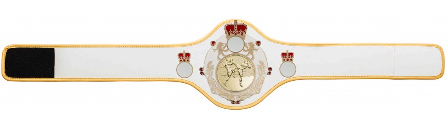 QUEENSBURY PRO LEATHER THAI BOXING CHAMPIONSHIP BELT - QUEEN/W/G/TBOG - 10+ COLOURS